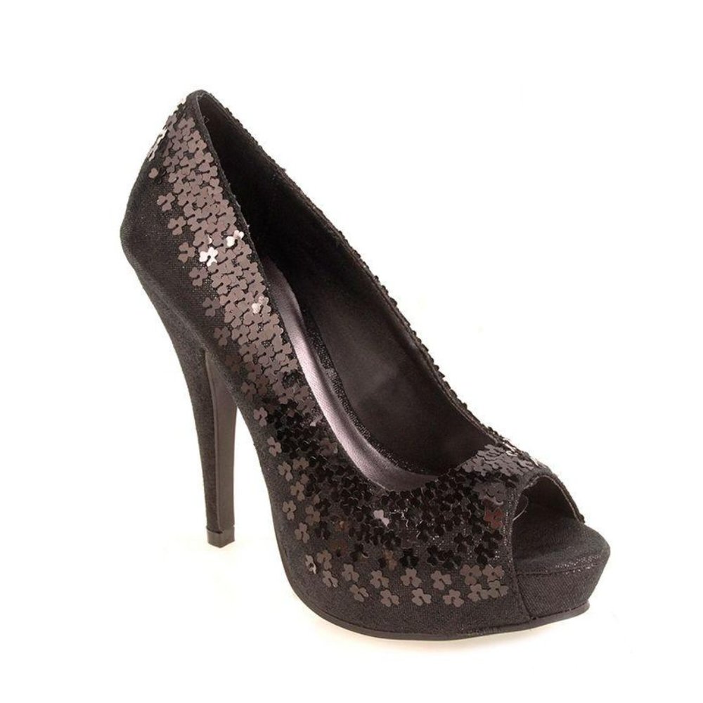 CHINESE LAUNDRY Harvest Moon Black Sequin Pump Sz‎ 6.5